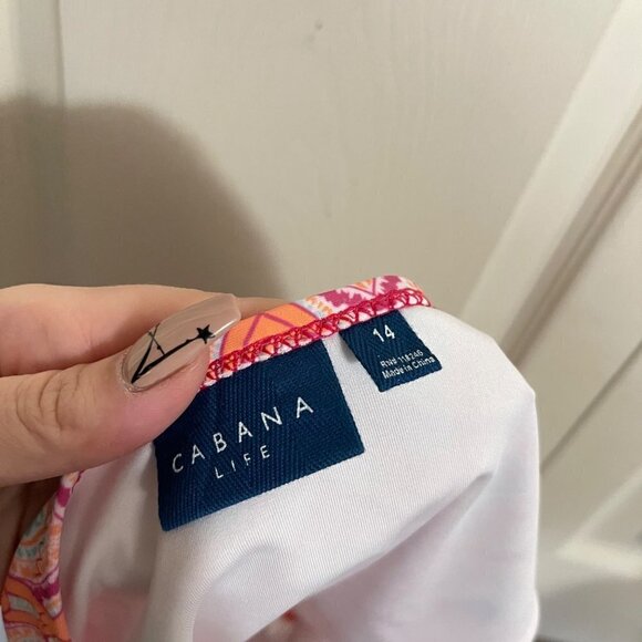 Cabana Life Kids Girls Pink Print Rash Guard Bikini Bottoms Set UPF 50+ 14 - Picture 7 of 12